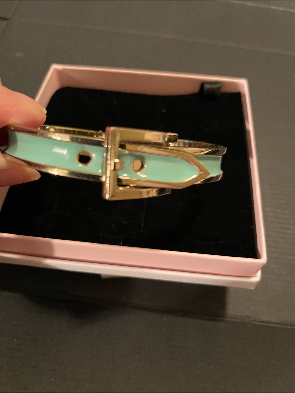 Bracelet Gold-Tone Mint Enamel Belt Bracelet - Women Accessories